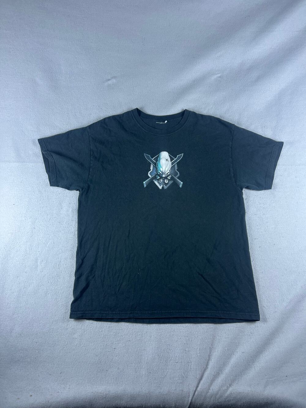 Halo 2 Legendary Emblem T-Shirt Mens L Black Bungie Short Sleeve Video Game Tee